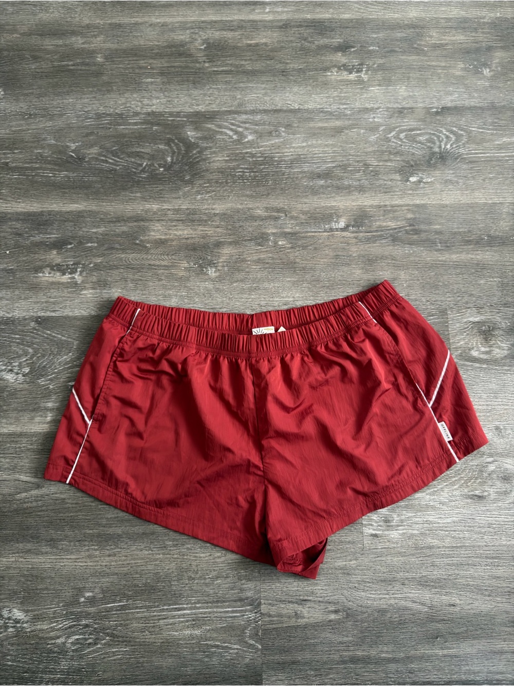 Women's orange Athletic Shorts with Reflective Trim